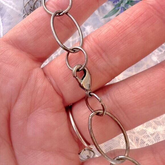 Floral Embossed Puffy Heart Long Lagenlook Y Necklace - Picture 8 of 9